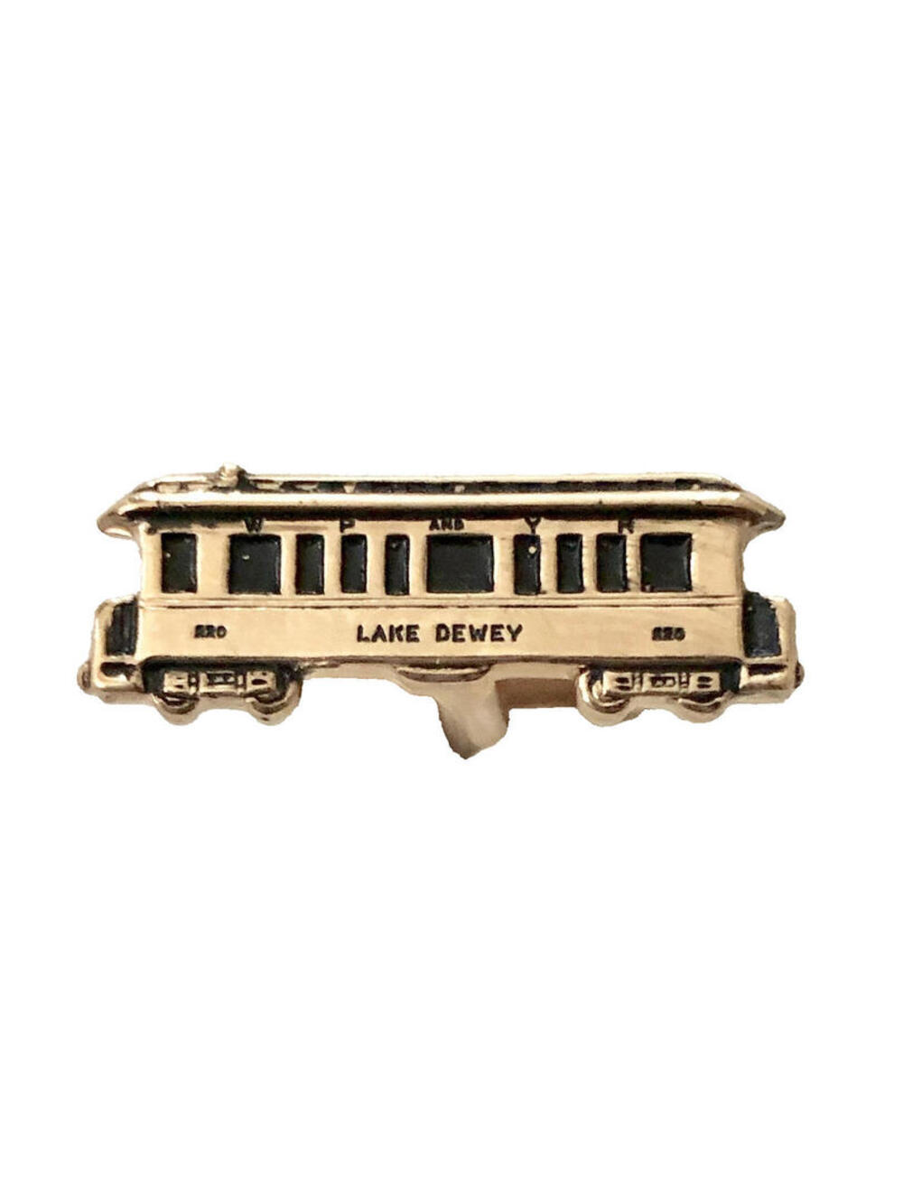 Vintage Lake Dewey Gold-Tone Railroad Train Box Car Cufflink Cuff Link (1)
